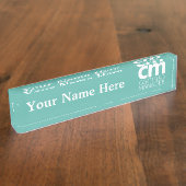 Zugelassenes Manager-Schreibtisch-Nummernschild Namensplakette (Seite)