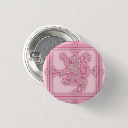 Zügelloser Löwe-Rosa-Glühen-Knopf Button (Vorne & Hinten)