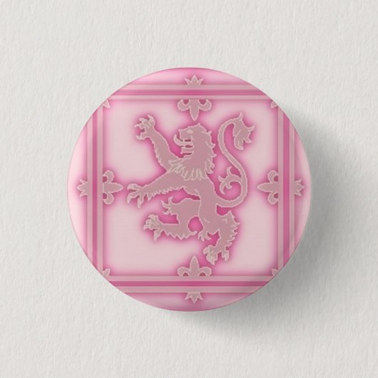 Zügelloser Löwe-Rosa-Glühen-Knopf Button (Vorderseite)