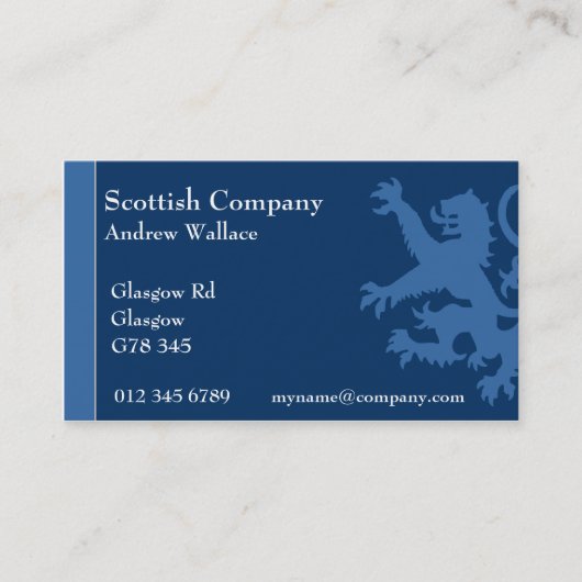 Zügelloser Löwe Schottlands Visitenkarte (Vorderseite)