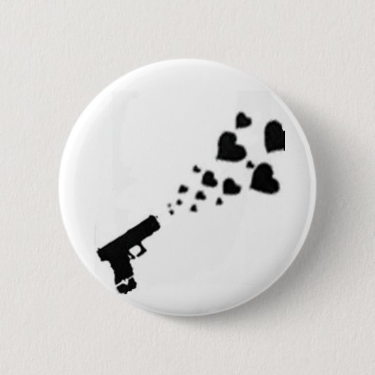 Zugeschlossen u. mit Herzen geladen Button (Vorderseite)