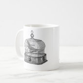 Zugeschlossener u. eingesperrter Kuckuckvogel Kaffeetasse (Vorderseite Links)