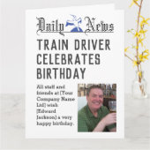 Zugfahrerkarte Geburtstagskarte zum Personalisiere Karte (Gelbe Blume)