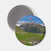 Zugfahrt durch die Schweizer Alpen Magnet (Vorderseite/Rückseite)