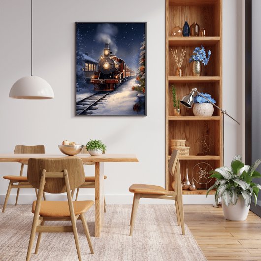 Zugfahrt durch Schneeplakat Poster