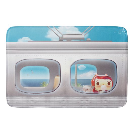 Zugfahrt mit Katze Badematte (Vorderseite)