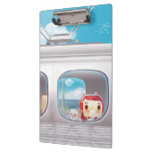 Zugfahrt mit Katze Klemmbrett (Links)