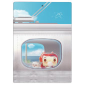 Zugfahrt mit Katze Klemmbrett (Rückseite)