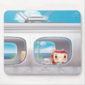 Zugfahrt mit Katze Mousepad (Vorne)