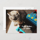 Zugfahrten Cat Postkarte (Vorne/Hinten)