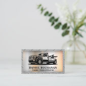 Zugfahrzeug | Metall-Hintergrund Visitenkarte (Stehend Vorderseite)