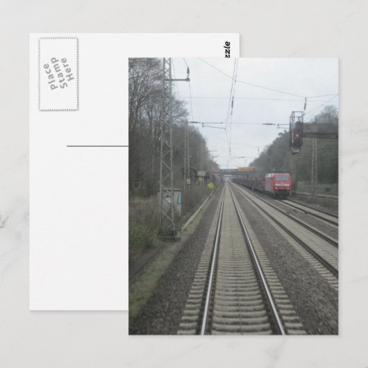 Zuggleise Postkarte (Vorne/Hinten)