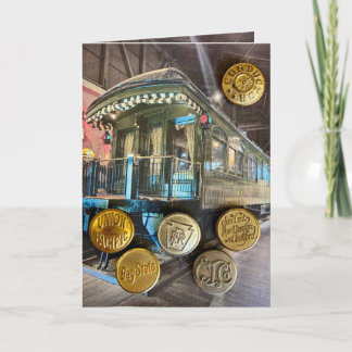 Zugknopf Eisenbahn Postkarte