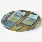 Zuglandschaft (von Eric Ravilious) Pappteller (Schrägansicht)
