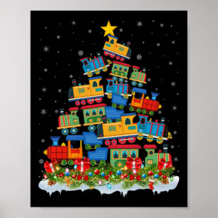Zugliebhaber Weihnachtsbaum Weihnachtsmann Weihnac Poster