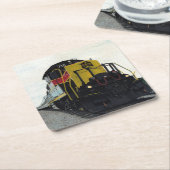 Zuglokomotive im Eisenbahnverkehr Rechteckiger Pappuntersetzer (angewinkelt)