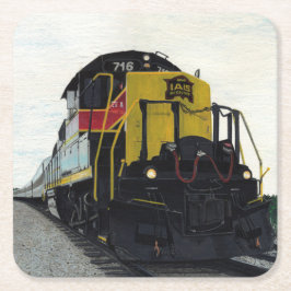 Zuglokomotive im Eisenbahnverkehr Rechteckiger Pappuntersetzer