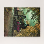 Zuglokomotive Retro Vintage Herbstlaub Puzzle (Horizontal)