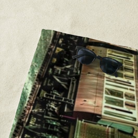 Zuglokomotive Retro Vintage Herbstlaub Strandtuch (Beispiel)