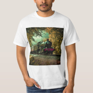 Zuglokomotive Retro Vintage Herbstlaub T-Shirt