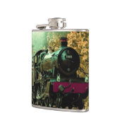 Zuglokomotive Retro Vintage Herbstlaube Flachmann (Links)