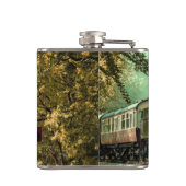 Zuglokomotive Retro Vintage Herbstlaube Flachmann (Rückseite)