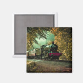Zuglokomotive Retro Vintage Herbstlaube Magnet (Vorderseite/Rückseite)