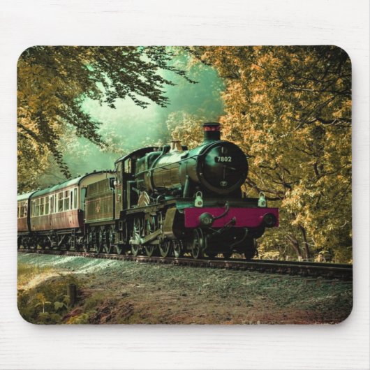 Zuglokomotive Retro Vintage Herbstlaube Mousepad (Vorne)