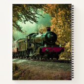 Zuglokomotive Retro Vintage Herbstlaube Notizblock (Rückseite)
