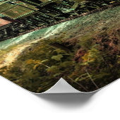 Zuglokomotive Retro Vintage Herbstlaube Poster (Ecke)