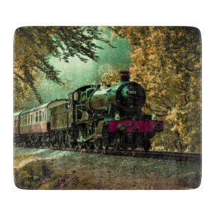 Zuglokomotive Retro Vintage Herbstlaube Schneidebrett