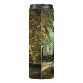 Zuglokomotive Retro Vintage Herbstlaube Thermosbecher (Rückseite)