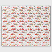 Zugmaschine mit landwirtschaftlichen Nutztieren Geschenkpapier (Flach)