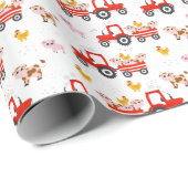 Zugmaschine mit landwirtschaftlichen Nutztieren Geschenkpapier (Rolleneckpunkt)