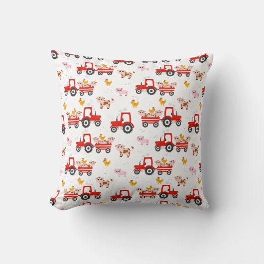 Zugmaschine mit landwirtschaftlichen Nutztieren Kissen (Vorderseite)