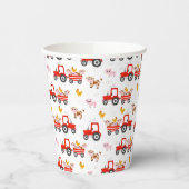 Zugmaschine mit landwirtschaftlichen Nutztieren Pappbecher (Links)