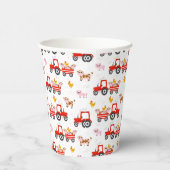 Zugmaschine mit landwirtschaftlichen Nutztieren Pappbecher (Rechts)