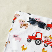 Zugmaschine mit landwirtschaftlichen Nutztieren Strandtuch (Beispiel)