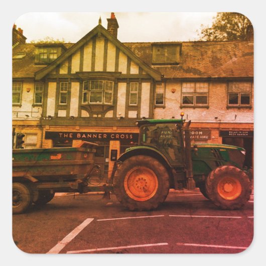 Zugmaschine Quadratischer Aufkleber (Vorderseite)