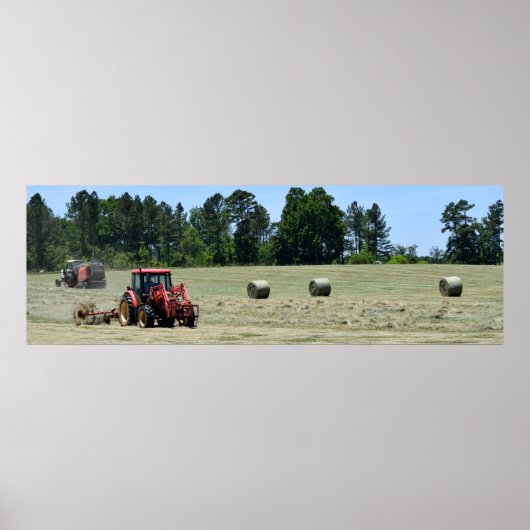 Zugmaschinen, rollende Ballen aus Heu Poster (Vorne)