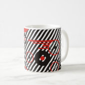 Zugriff | schwarze Streifen Kaffeetasse (VorderseiteRechts)
