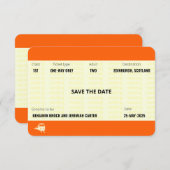 Zugschein Inspiriert | Gay Wedding Save the Date Einladung (Vorne/Hinten)