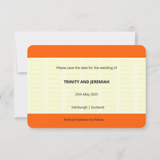 Zugschein Inspiriert | Hochzeitsstichtag speichern Einladung (Rückseite)