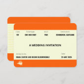 Zugschein Inspiriert | LGBTQ+ Hochzeit Einladung (Vorne/Hinten)