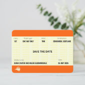 Zugschein Inspiriert | LGBTQ+ Save the Date Einladung (Stehend Vorderseite)