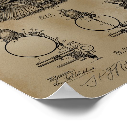 Zugscheinpatent Zeichnend Poster (Ecke)