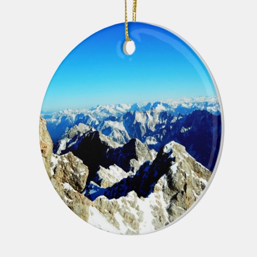 Zugspitze Deutsche Alpen Keramik Ornament (Links)