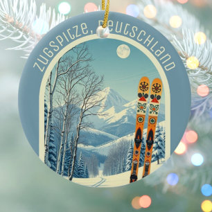 Zugspitze Deutschland Germany Ski-Souvenir  Keramik Ornament