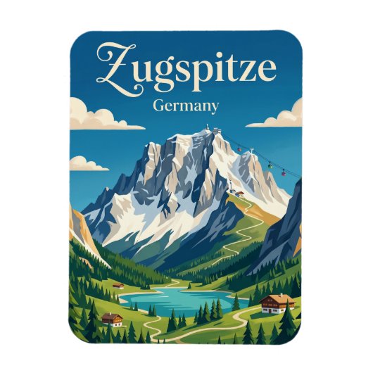 Zugspitze Deutschland Magnet (Vertikal)