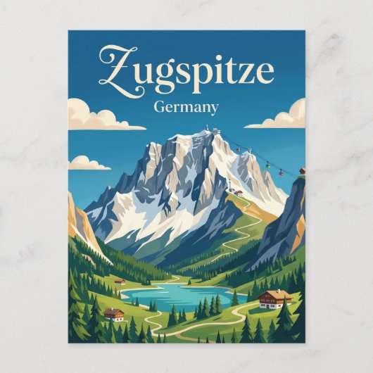 Zugspitze Deutschland Postkarte (Vorderseite)